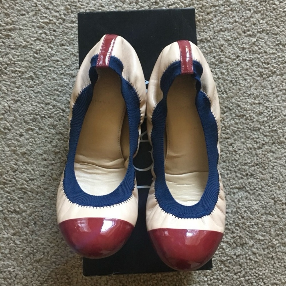 Jcrew color block ballet flats size 8